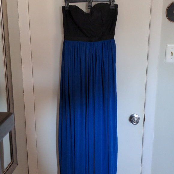 Say What? Dresses & Skirts - Blue and black strapless dress